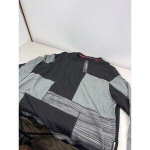 Hudson Black And Gray Patchwork Crewneck Sweat Shirt Men’s 3XL NWT